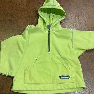 Patagonia 3-4 Neon Yellow Hooded Half-Zip Fleece VGUC